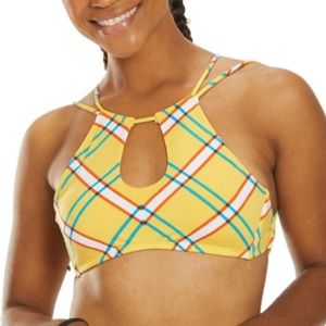 Hobie plaid yellow swimsuit top